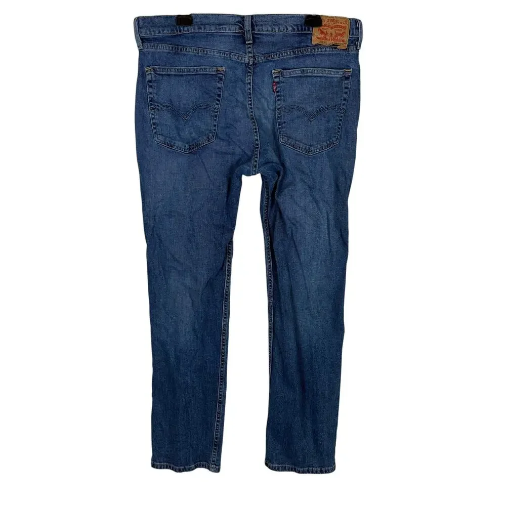 Levi's 514 Jeans Mens 36x32 Blue Denim Stretch Medium Wash Mid-Rise Straight Fit